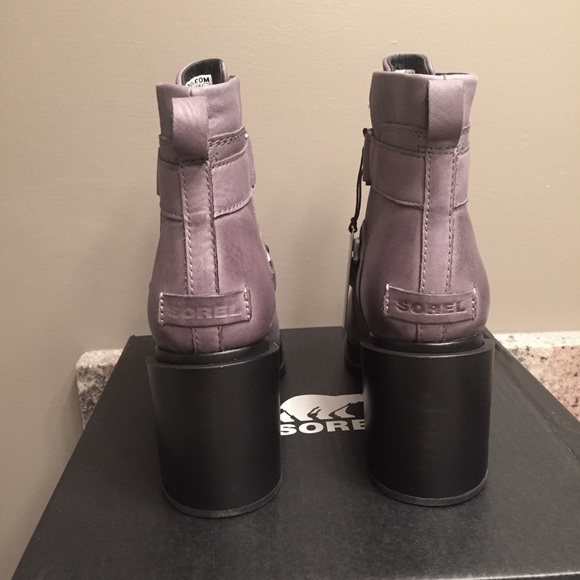 Sorel Margo Leather Lace Up Boots Quarry - Picture 4 of 7